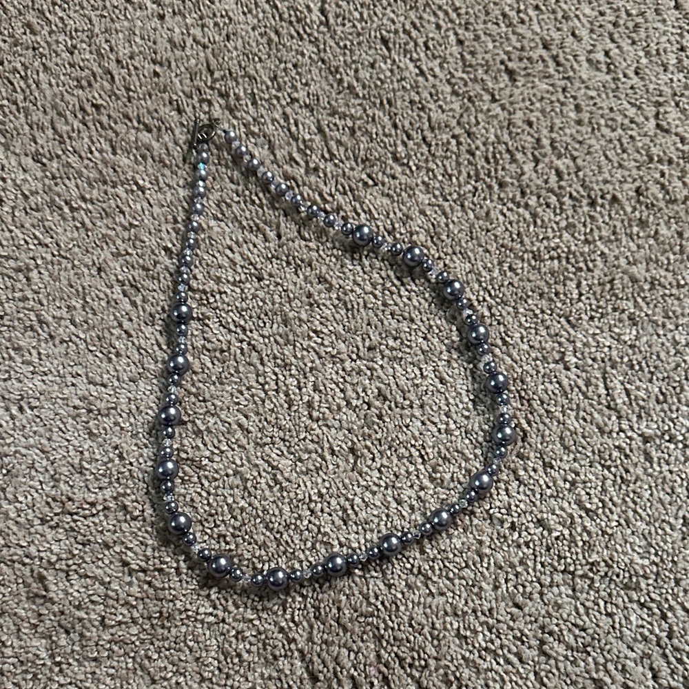 Elegant Gray Beaded Necklace